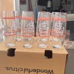 12 Bridal Shower Glass Cups