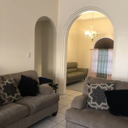 Living Room Set/ Sofa, Love Seat And Single Seat