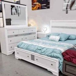 Brand New Complete Bedroom Set- Shop Now Pay Later- FREE MATTRESS AND BOX SPRING INCLUDED. 