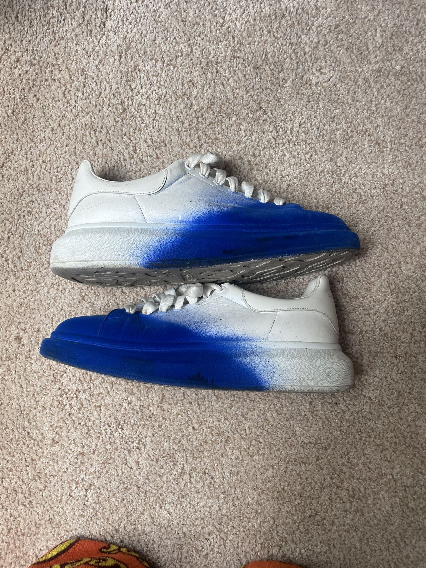 Alexander McCqueen White and Blue Shoes