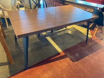 Contemporary Dining Table with Black Metal Legs