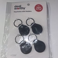 Black Keychains with Holders for Apple AirTag New Sealed 4 Pack Classic Style