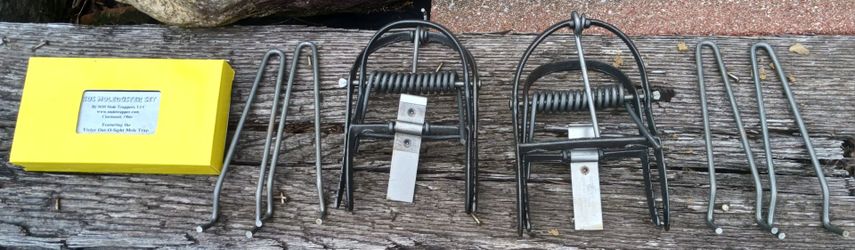SOS MOLEBUSTER SET BY SOS MOLE TRAPPERS, LLC 2 METAL TRAPS