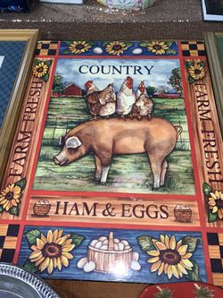 Pig With Roosters Picture