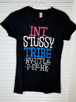 Stussy Vintage T-Shirt Womens M Black Stussy Tribe