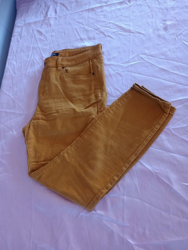 D. Jean's skinny jeans mustard yellow color size 12 women's