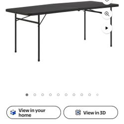 2 Mainstays 6ft bi-fold Plastic Folding table With Cover