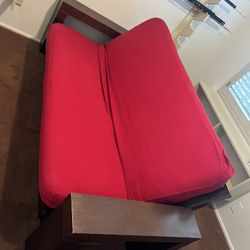 Solid Wood Frame Futon- Really Good Condition 