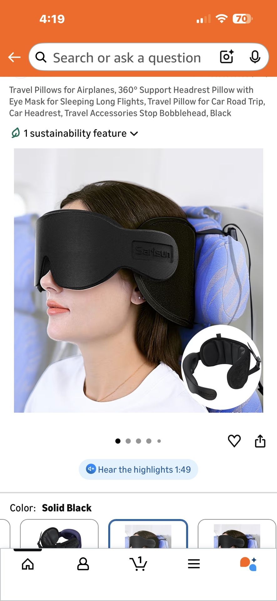 Travel Pillow For Airplane