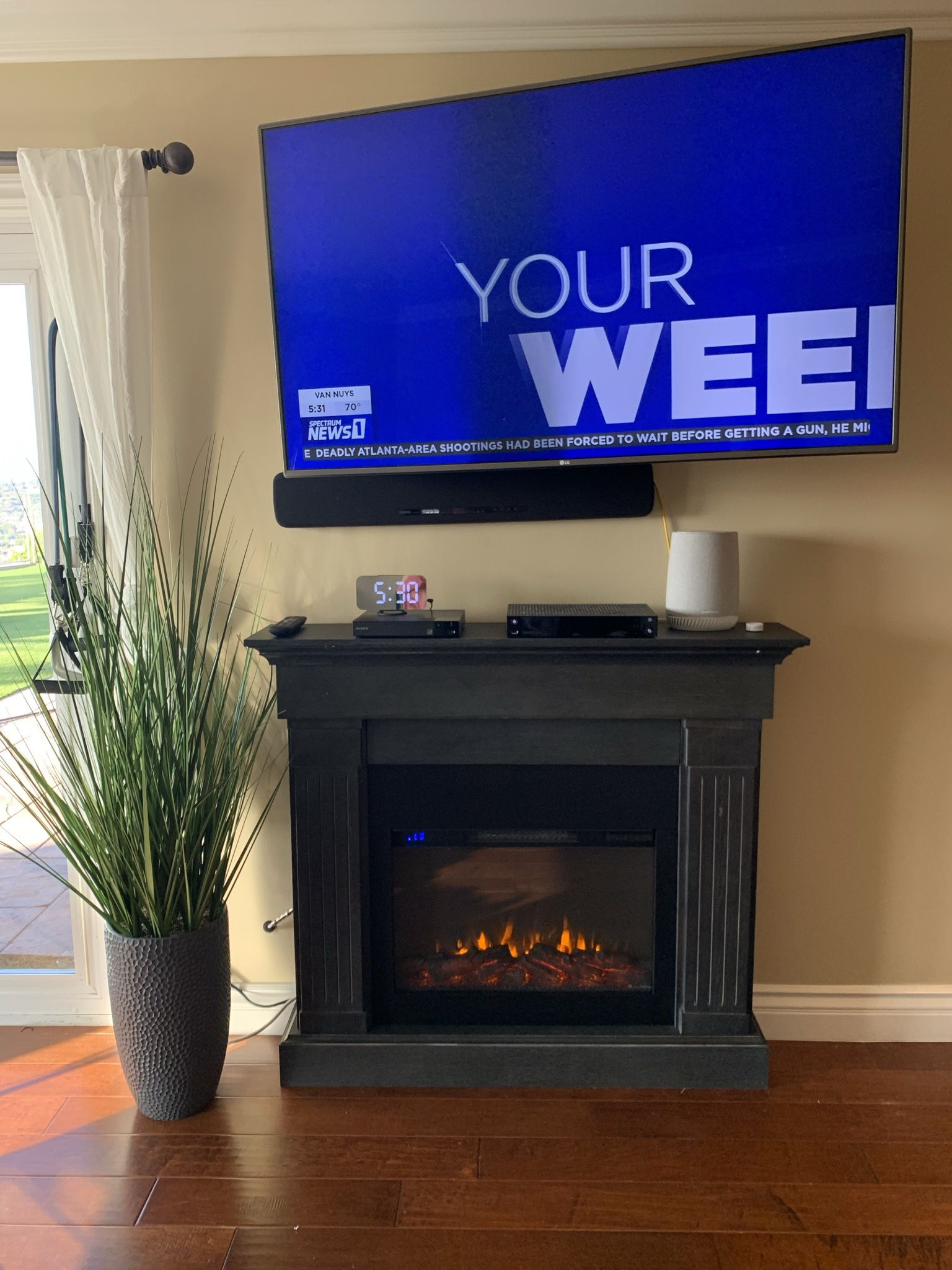 Electric Wood Fire Place With Remote Control