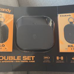 Skull Candy Double Set Speakers W Travel Case NEW 