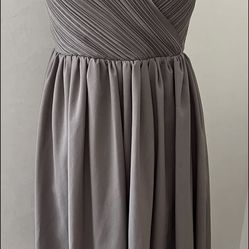 NWT Banana Republic Size 00PTaupe Pleated Cross Front Sleeveless Dress VNeck