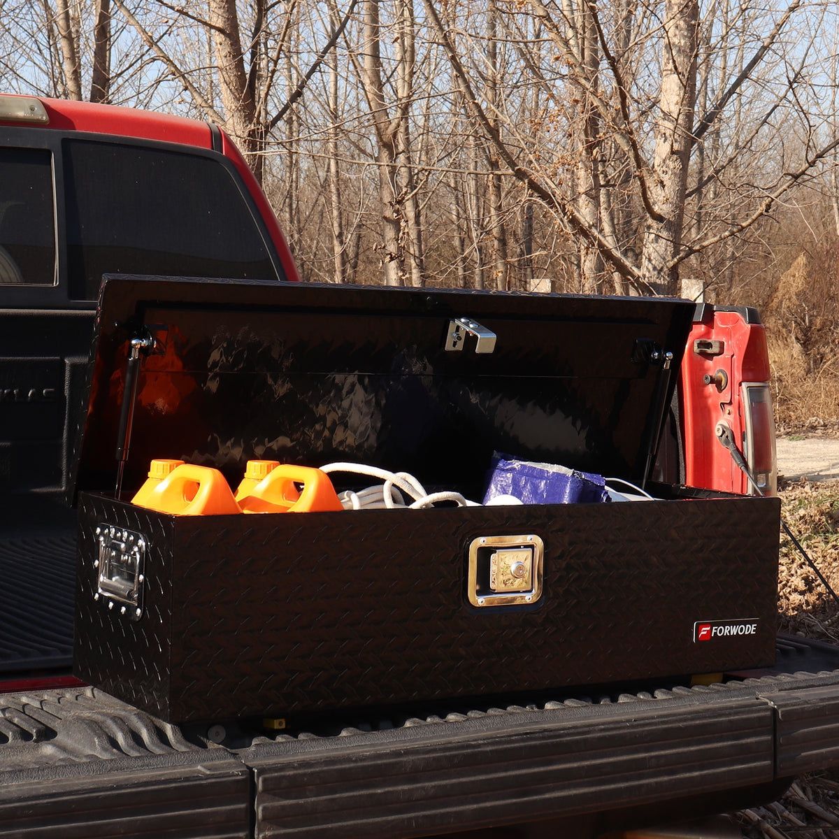 New 39 Inch Truck Bed Tool Box Aluminum Heavy Duty Trailer Tool Box for Pickup Truck Bed RV Toolbox with Handle and Lock - Black New in box URS3913B