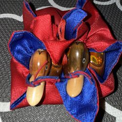 Traditional Korean Pair Of Wooden Ducks