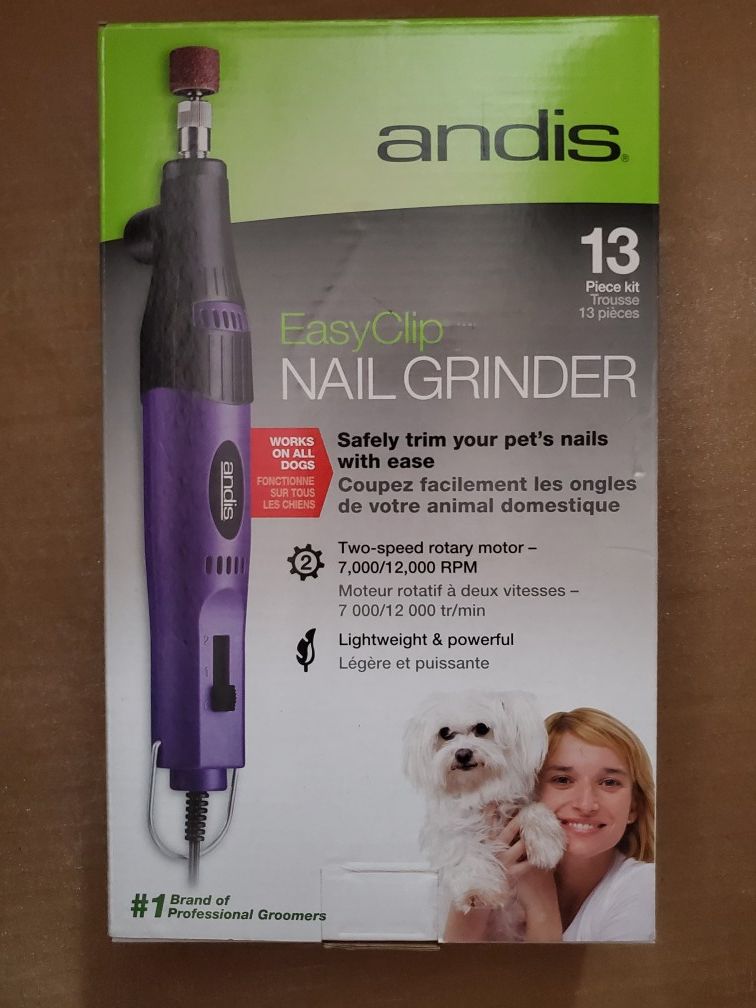 ●○•NEW•○● ANDIS EASYCLIP PET NAIL GRINDER 13 piece set