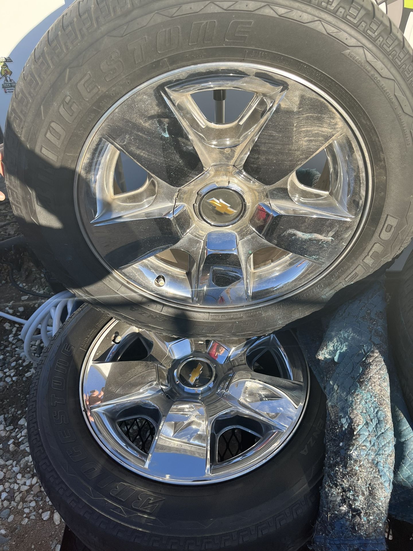 OEM GM Chevy Silverado Tahoe Avalanche 20x8 chrome stock wheels rims tires Suburban
