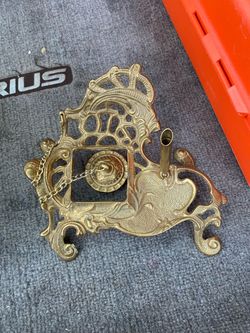 Vintage Victorian Brass Desk Inkwell & Pen Stand
