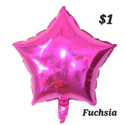 Star Foil Balloons. Fuchsia Balloons. Globos De Estrella 18 Inch Balloon. Rosado.