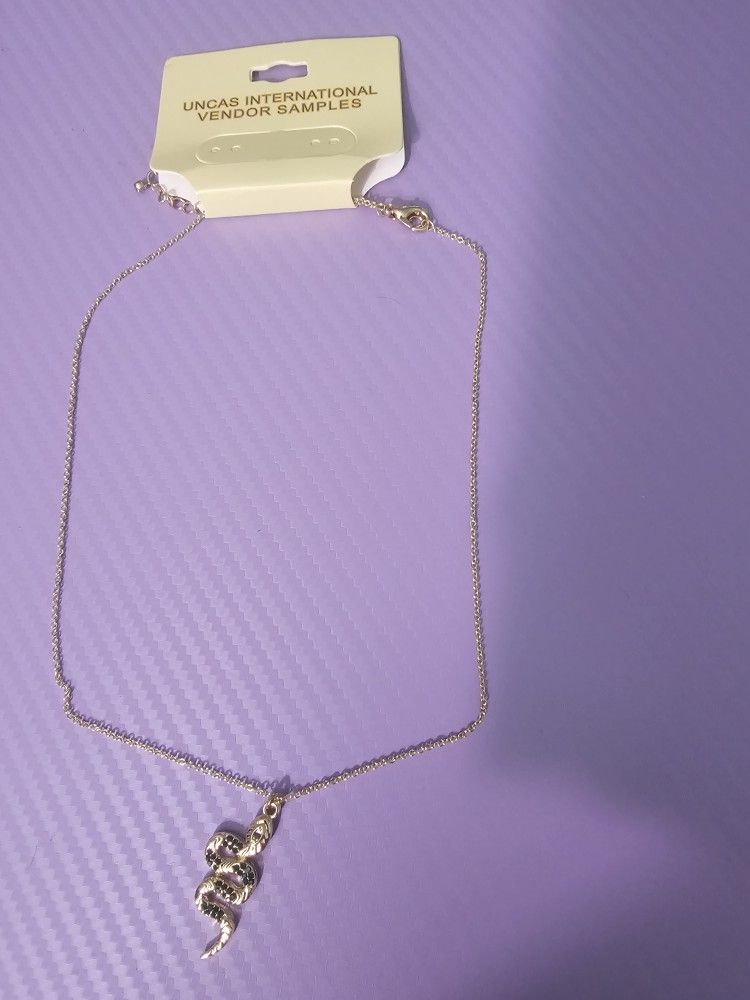 Gold And Green Snake Necklace