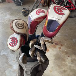 Cleveland Hi-Bore Woods CG Gold Irons Full Set Has Everything Regular Flex 