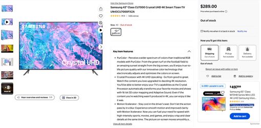 Samsung 43” 4K UHD TV