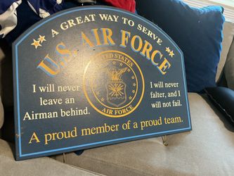 Great Way To Serve U. S. Air Force Wooden Plaque 19”x20”