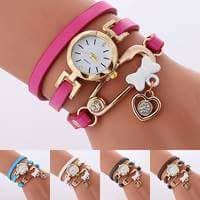 Beautiful pink watch/bracelet and charms new