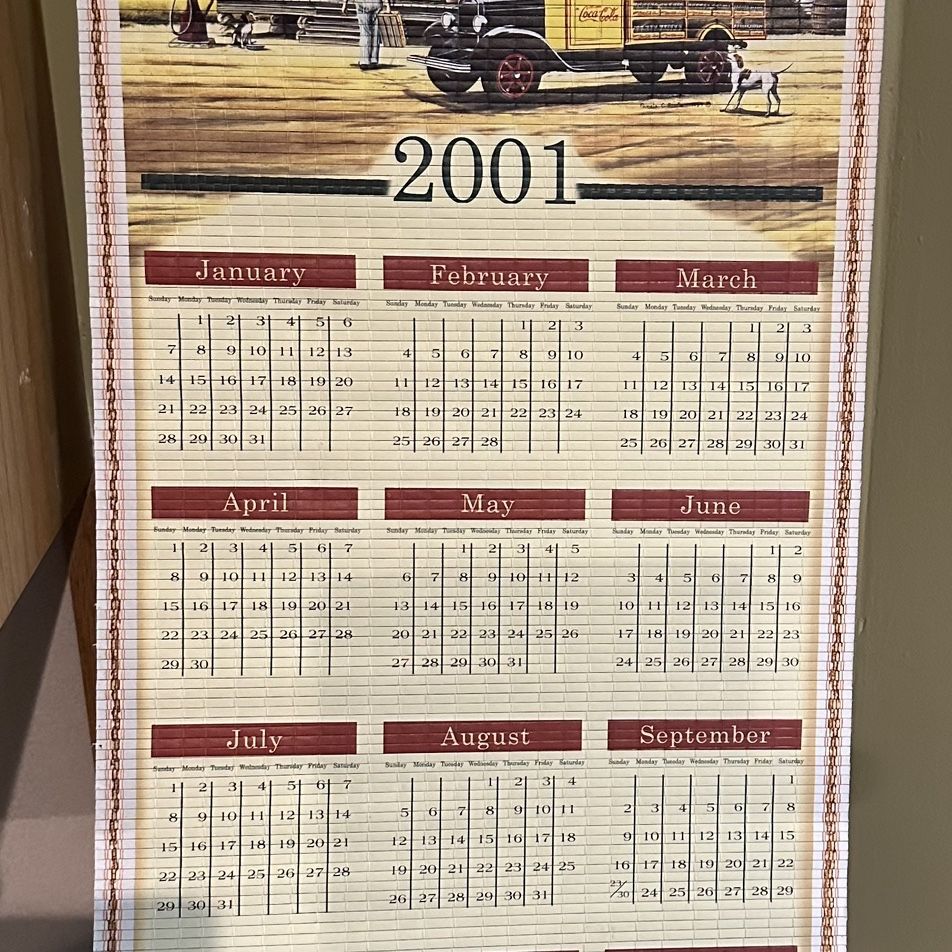 Coca Cola 2001-2002 Calendar for Sale in Transfer, PA - OfferUp