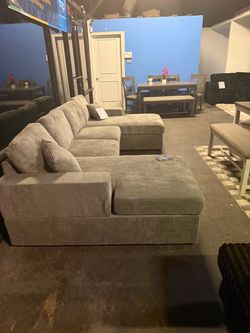 🏆 1 Selling Gray U-Shape Sofa Sectional Couch Corduroy