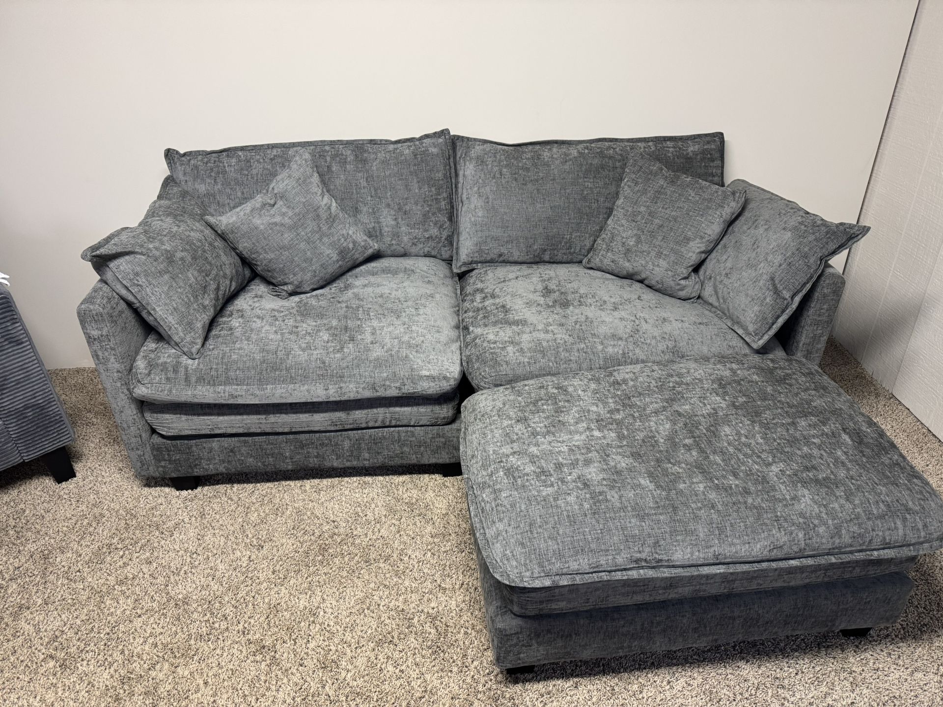Gray Sofa With ottoman 
