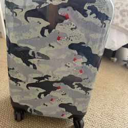 Boys camo Dinosaur Rolling Carryon Suitcase Excellent Condition