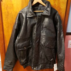 Men's XL Black Patchwork Leather Jacket BMWT