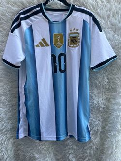 adidas FIFA Argentina #10 Messi Soccer Jersey - White & Light Blue