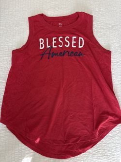 Blessed American Sleeveless Tank Top - Juniors/Women's L (12-14) - Red
