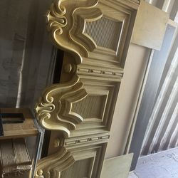 Vintage Headboard And Matching Cabinet