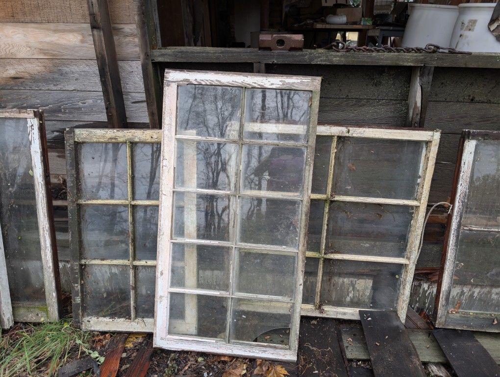 Vintage Wavy Glass  Multi Pane 125years Old Windows