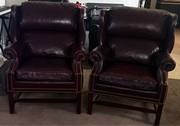 Leather chairs and sofa