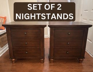 Solid Wood Nightstands Set of 2 | Liberty Furniture Hamilton Collection | 3 Drawer End Tables