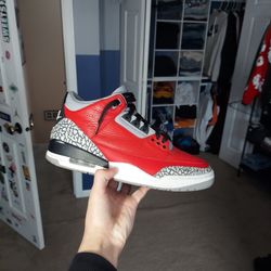 jordan 3 red cement / unite size 9.5