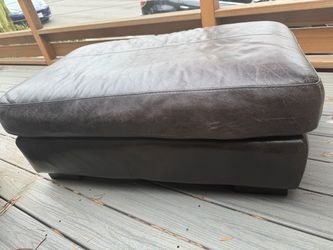 Italian Made Leather Ottoman