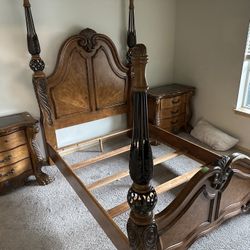 Queen Bed Frame W/ Nightstands