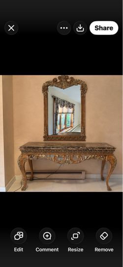 Marble top entry table console table , sofa table and mirror Moving must go!