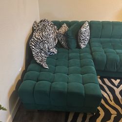 Green Upholstered Couch 