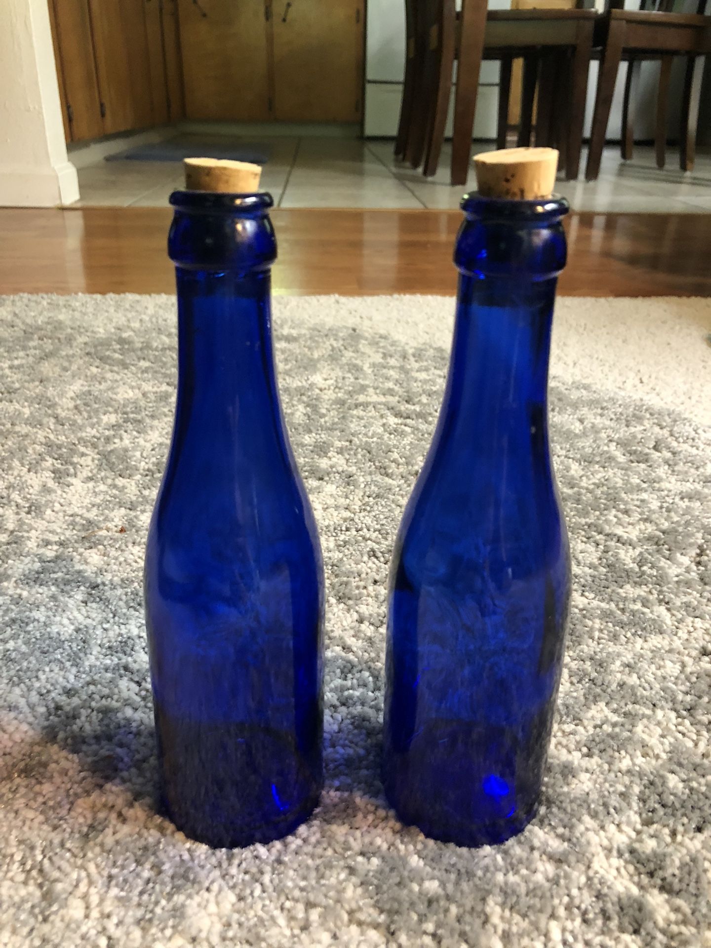 2 Vintage Blue Bottles