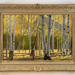 Oil on wood paneled painting by Maurice Green (1995)