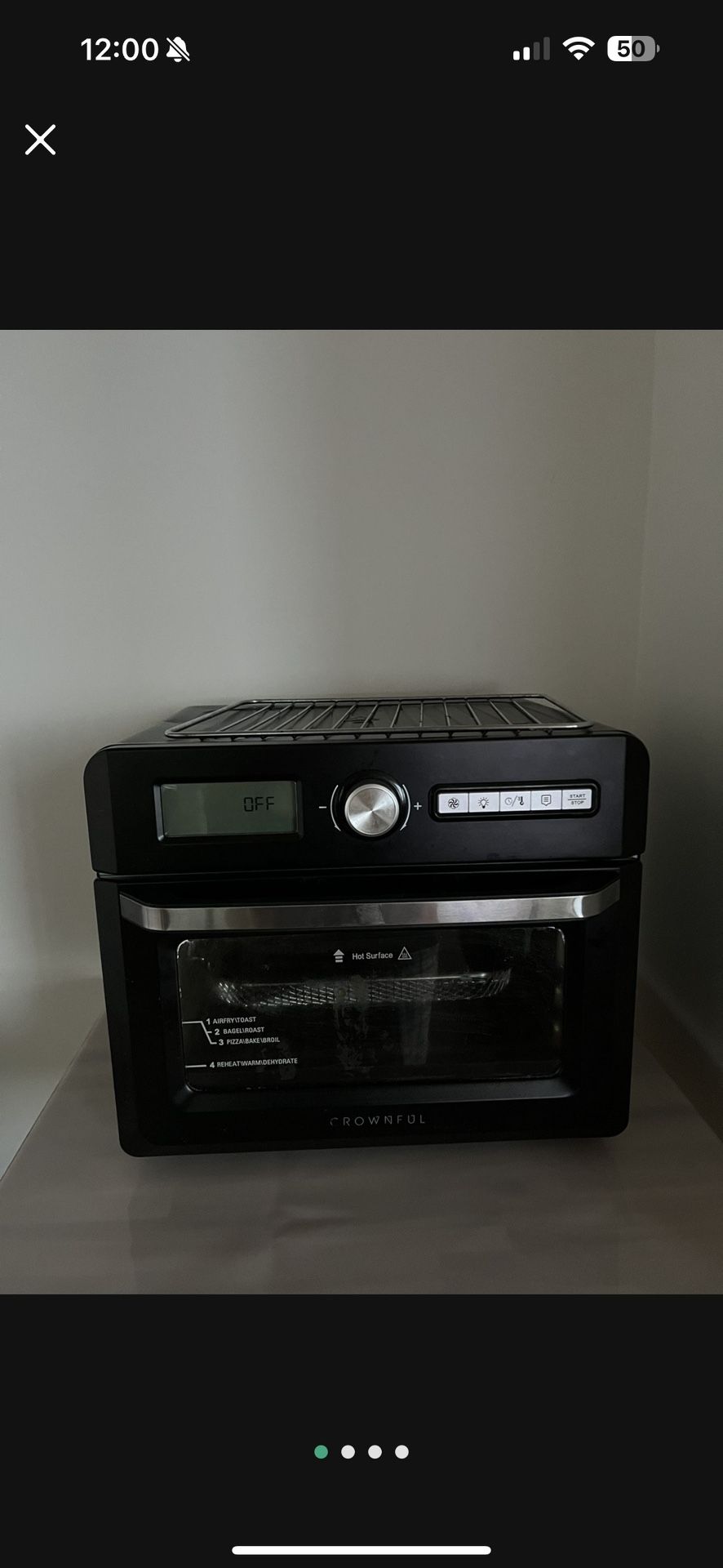CROWNFUL 19 Quart Air Fryer Toaster Oven, Convection Roa