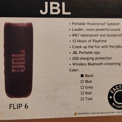 Authentic JBL Flip 6 Bluetooth Speaker (Black)