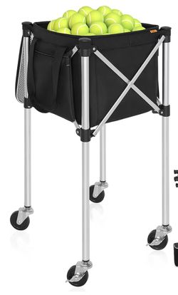 New! 180 Tennis Ball Hopper w Wheels / Aluminum Caddy Cart