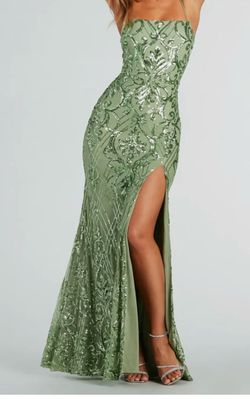 Sequin Slit Long Formal Dress