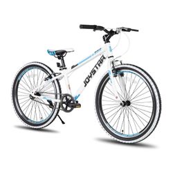 JOYSTAR Lubbock 20 24 Inch Kids Bike for Boys & Girls Ages 7-12 Years Hardtail Mountain Bike for Kids with 1-Speed/7-Speed Drivetrain, White Wall Knob